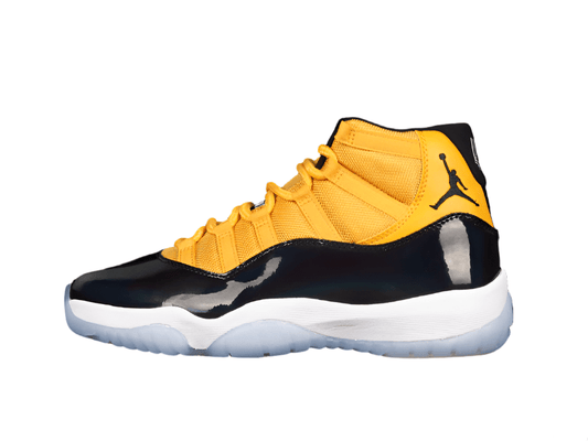 AIR Jordan 11 Retro - Yellow - White - Black Unisex Streetwear Limited Edition - Step into bold street style with the Air Jordan 11 Retro Black/Yellow/White, a vibrant expression