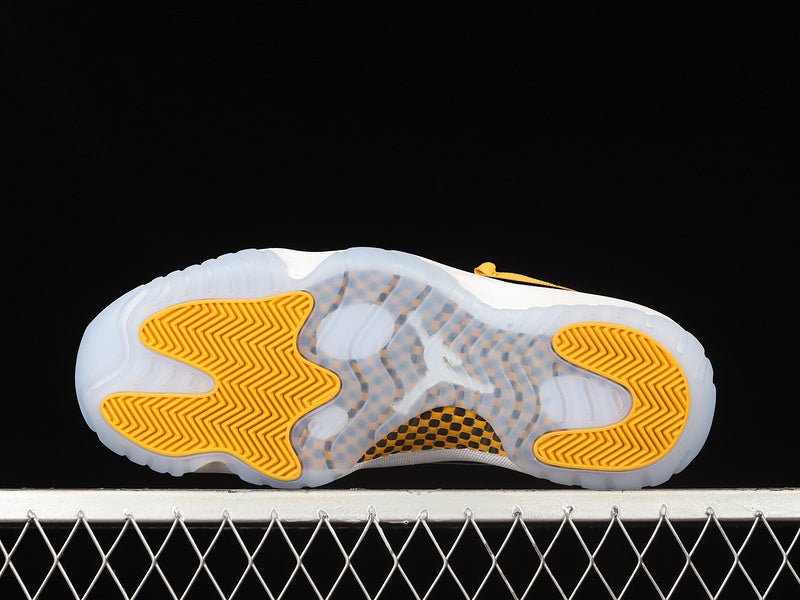 AIR Jordan 11 Retro - Yellow - White - Black Unisex Streetwear Limited Edition - Step into bold street style with the Air Jordan 11 Retro Black/Yellow/White, a vibrant expression