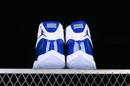 AIR Jordan 11 Retro Concord Sketch - White Unisex Streetwear Limited Edition - The Air Jordan 11 Retro Concord Sketch White is a fresh and stylish addition to