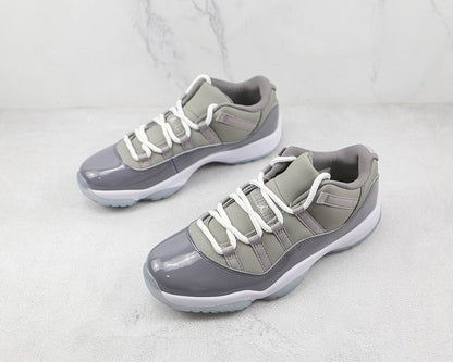 AIR Jordan 11 Retro Low Bg Medium Grey - White-gunsmoke Sneakers Unisex Streetwear Limited Edition - **Air Jordan 11 Retro Low BG Medium Grey/White-Gunsmoke** Elevate your sneaker collection with the