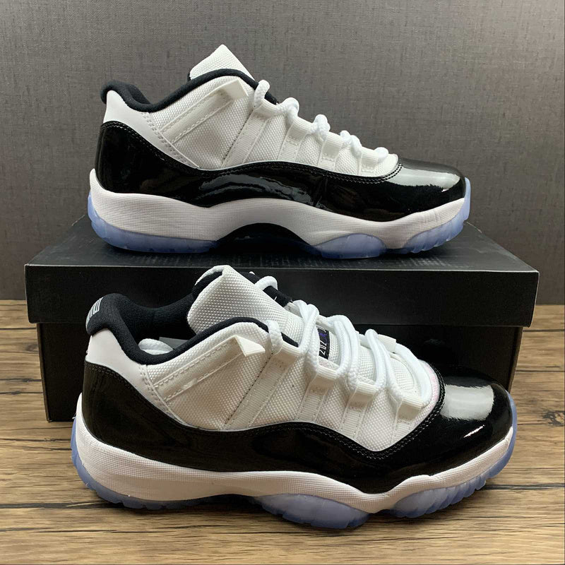 AIR Jordan 11 Retro Low Concord White - - Black Unisex Streetwear Limited Edition - Elevate your sneaker collection with the timeless appeal of the Air Jordan 11 Retro Low