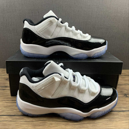 AIR Jordan 11 Retro Low Concord White - - Black Unisex Streetwear Limited Edition - Elevate your sneaker collection with the timeless appeal of the Air Jordan 11 Retro Low