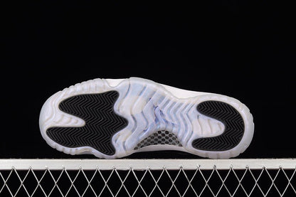 AIR Jordan 11 Retro Low Emerald White - Emerald Rise-black Sneakers Unisex Streetwear Limited Edition - The Air Jordan 11 Retro Low 'Emerald' in White/Emerald Rise-Black combines iconic design with re