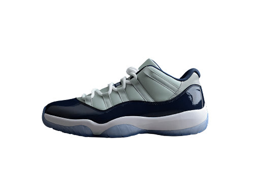 AIR Jordan 11 Retro Low Georgetown Grey Mist - White-midnight Navy Sneakers Unisex Streetwear Limited Edition - **Air Jordan 11 Retro Low Georgetown Grey Mist/White-Midnight Navy** Celebrate timeless