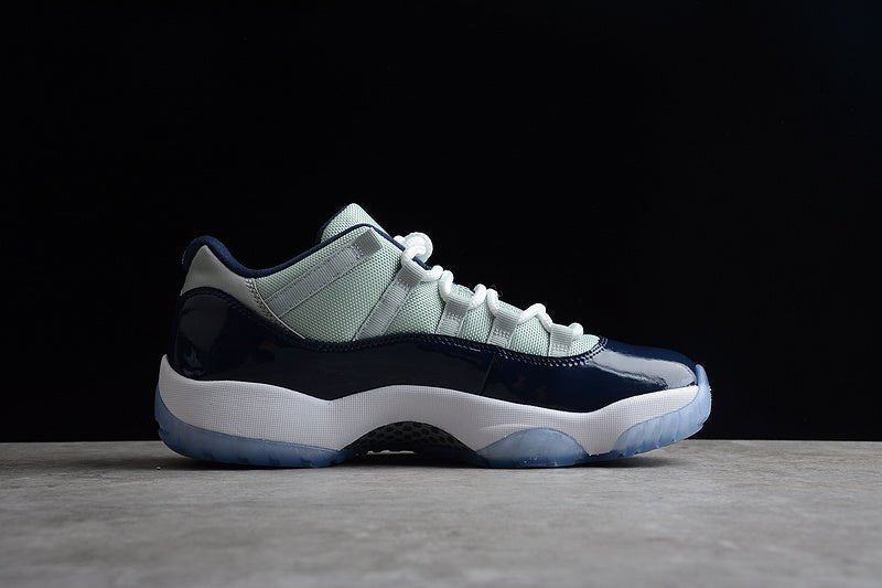 AIR Jordan 11 Retro Low Georgetown Grey Mist - White-midnight Navy Sneakers Unisex Streetwear Limited Edition - **Air Jordan 11 Retro Low Georgetown Grey Mist/White-Midnight Navy** Celebrate timeless