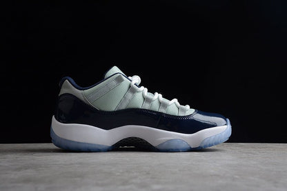 AIR Jordan 11 Retro Low Georgetown Grey Mist - White-midnight Navy Sneakers Unisex Streetwear Limited Edition - **Air Jordan 11 Retro Low Georgetown Grey Mist/White-Midnight Navy** Celebrate timeless