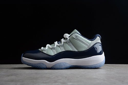 AIR Jordan 11 Retro Low Georgetown Grey Mist - White-midnight Navy Sneakers Unisex Streetwear Limited Edition - **Air Jordan 11 Retro Low Georgetown Grey Mist/White-Midnight Navy** Celebrate timeless