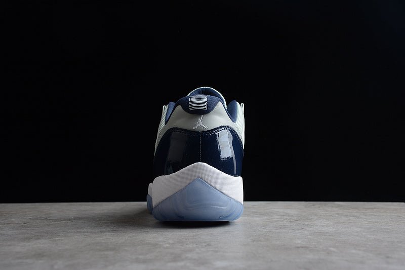 AIR Jordan 11 Retro Low Georgetown Grey Mist - White-midnight Navy Sneakers Unisex Streetwear Limited Edition - **Air Jordan 11 Retro Low Georgetown Grey Mist/White-Midnight Navy** Celebrate timeless