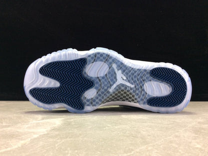 AIR Jordan 11 Retro Low Le Snakeskin White - Black-navy Sneakers Unisex Streetwear Limited Edition - **Air Jordan 11 Retro Win Like 82 White/Midnight Navy-University Blue** Celebrate basketball greatn