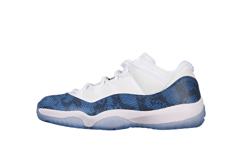 AIR Jordan 11 Retro Low Navy Snakeskin 2019 White - - Black Unisex Streetwear Limited Edition - Experience the timeless allure of the Air Jordan 11 Retro Low Navy Snakeskin 2019 White/Black,