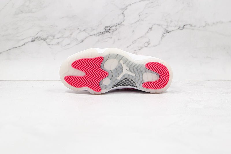 AIR Jordan 11 Retro Low Pink Snakeskin White - Watermelon - Sneakers - Black Unisex Streetwear Limited Edition - **Air Jordan 11 Retro Low Pink Snakeskin White/Watermelon/Black** Elevate your sneaker