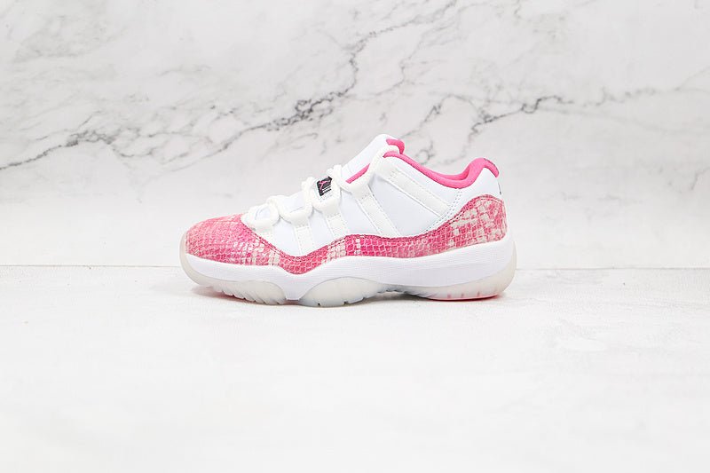 AIR Jordan 11 Retro Low Pink Snakeskin White - Watermelon - Sneakers - Black Unisex Streetwear Limited Edition - **Air Jordan 11 Retro Low Pink Snakeskin White/Watermelon/Black** Elevate your sneaker
