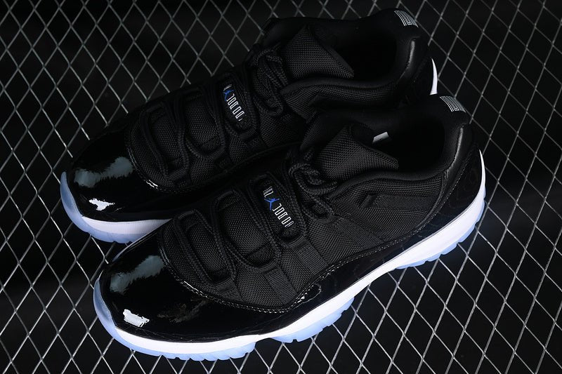 AIR Jordan 11 Retro Low Space Jam Sneakers - Black Unisex Streetwear Limited Edition - The Air Jordan 11 Retro Low Space Jam Black is a must-have for any sneaker