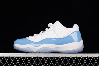 AIR Jordan 11 Retro Low Unc - - University Blue - White Unisex Streetwear Limited Edition - Step into a piece of basketball history with the Air Jordan 11 Retro Low UNC