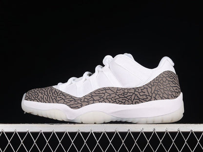 AIR Jordan 11 Retro Low - University Blue Jogger Pants - White Unisex Streetwear Limited Edition - Step into timeless elegance with the Air Jordan 11 Retro Low White/University Blue, a classic