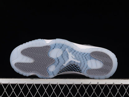 AIR Jordan 11 Retro Low - University Blue Sneakers - White Unisex Streetwear Limited Edition - Step into classic elegance with the Air Jordan 11 Retro Low White/University Blue, a timeless
