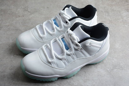AIR Jordan 11 Retro Low White - White - - Legend Blue Sneakers - Black Unisex Streetwear Limited Edition - **Air Jordan 11 Retro Low White/White/Black/Legend Blue** Introducing the Air Jordan 11 Retro