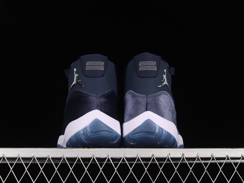 AIR Jordan 11 Retro Navy Velvet Midnight Navy - Metallic Silver - Sneakers - White Unisex Streetwear Limited Edition - Step into luxurious elegance with the Air Jordan 11 Retro Navy Velvet Midnight Na