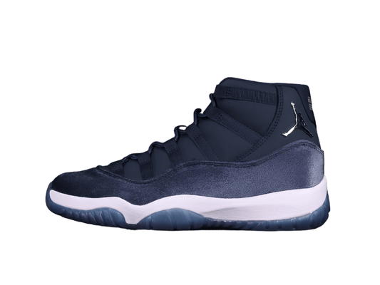 AIR Jordan 11 Retro Navy Velvet Midnight Navy - Metallic Silver - Sneakers - White Unisex Streetwear Limited Edition - Step into luxurious elegance with the Air Jordan 11 Retro Navy Velvet Midnight Na