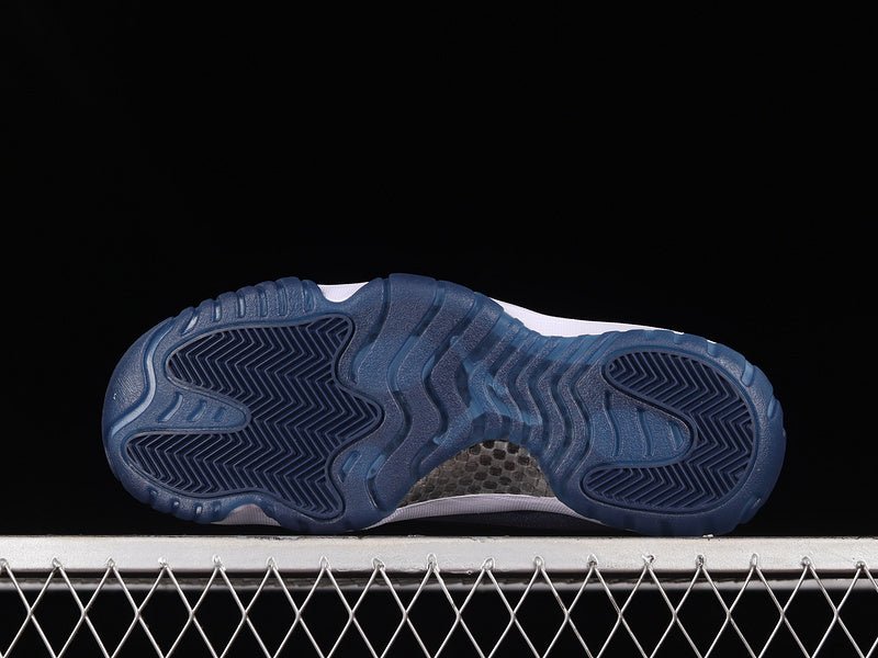 AIR Jordan 11 Retro Navy Velvet Midnight Navy - Metallic Silver - Sneakers - White Unisex Streetwear Limited Edition - Step into luxurious elegance with the Air Jordan 11 Retro Navy Velvet Midnight Na