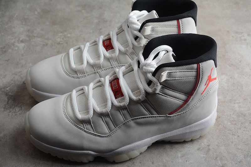 AIR Jordan 11 Retro Platinum Tint - Sail-university - Red Unisex Streetwear Limited Edition - Discover the perfect blend of elegance and sport with the Air Jordan 11 Retro Platinum