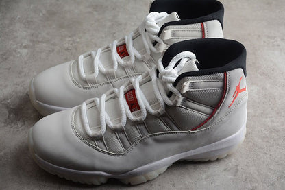 AIR Jordan 11 Retro Platinum Tint - Sail-university - Red Unisex Streetwear Limited Edition - Discover the perfect blend of elegance and sport with the Air Jordan 11 Retro Platinum