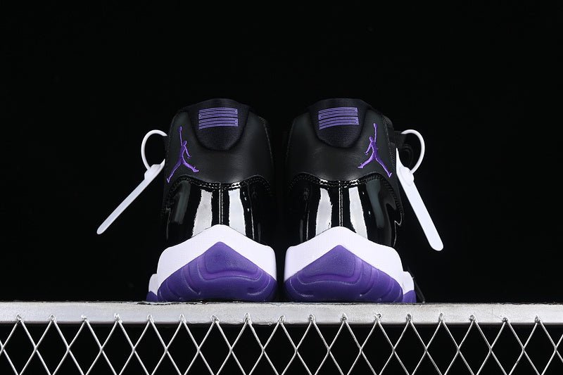 AIR Jordan 11 Retro White - - Purple - Black Unisex Streetwear Limited Edition - Step into a world of elegance and performance with the Air Jordan 11 Retro White/Black/Purple,