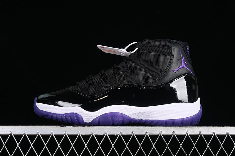 AIR Jordan 11 Retro White - - Purple - Black Unisex Streetwear Limited Edition - Step into a world of elegance and performance with the Air Jordan 11 Retro White/Black/Purple,