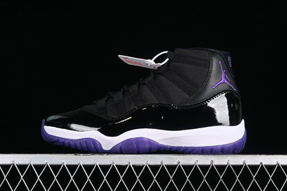 AIR Jordan 11 Retro White - - Purple - Black Unisex Streetwear Limited Edition - Step into a world of elegance and performance with the Air Jordan 11 Retro White/Black/Purple,