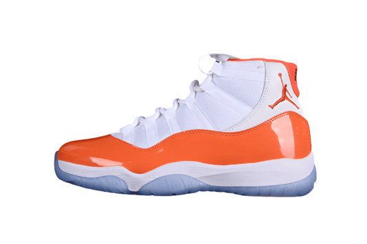 AIR Jordan 11 Retro - Orange - White Unisex Streetwear Limited Edition - Introducing the Air Jordan 11 Retro White/Orange, a vibrant and stylish addition to the iconic