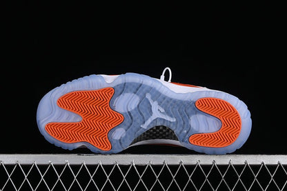 AIR Jordan 11 Retro - Orange - White Unisex Streetwear Limited Edition - Introducing the Air Jordan 11 Retro White/Orange, a vibrant and stylish addition to the iconic