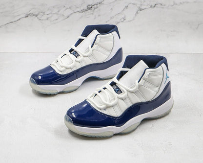 AIR Jordan 11 Retro Win Like 82 - Midnight Navy-university Blu Sneakers - White Unisex Streetwear Limited Edition - **Air Jordan 11 Retro Win Like 82 White/Midnight Navy-University Blue** Celebrate ba