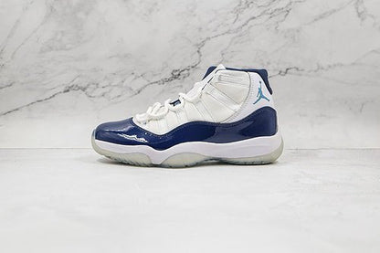 AIR Jordan 11 Retro Win Like 82 - Midnight Navy-university Blu Sneakers - White Unisex Streetwear Limited Edition - **Air Jordan 11 Retro Win Like 82 White/Midnight Navy-University Blue** Celebrate ba