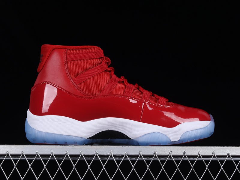 AIR Jordan 11 Retro Win Like 96 Gym Red - Black-white Unisex Streetwear Limited Edition - Celebrate championship glory with the Air Jordan 11 Retro 'Win Like '96' Gym Red/Black-White, a