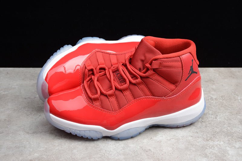 AIR Jordan 11 Retro Win Like 96 Gym Red - Black-white Unisex Streetwear Limited Edition - Celebrate greatness with the Air Jordan 11 Retro Win Like 96 Gym Red/Black-White, a tribute