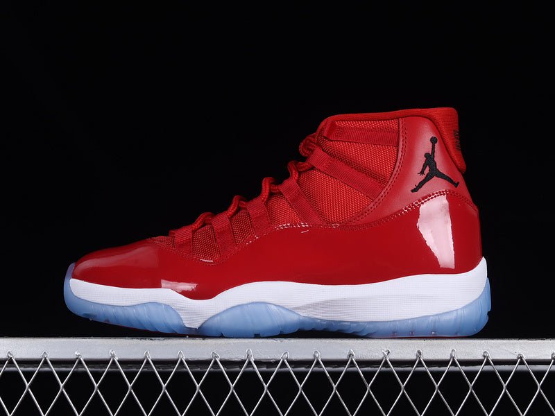 AIR Jordan 11 Retro Win Like 96 Gym Red - Black-white Unisex Streetwear Limited Edition - Celebrate championship glory with the Air Jordan 11 Retro 'Win Like '96' Gym Red/Black-White, a