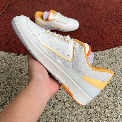 Air Jordan 2 Low Grey - - Orange Sneakers - White Unisex Streetwear Limited Edition - **Air Jordan 2 Low Grey/White/Orange** Step into timeless style and modern performance with the Air