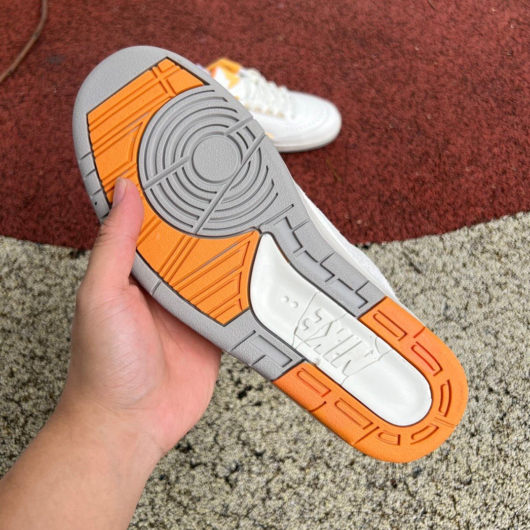 Air Jordan 2 Low Grey - - Orange Sneakers - White Unisex Streetwear Limited Edition - **Air Jordan 2 Low Grey/White/Orange** Step into timeless style and modern performance with the Air