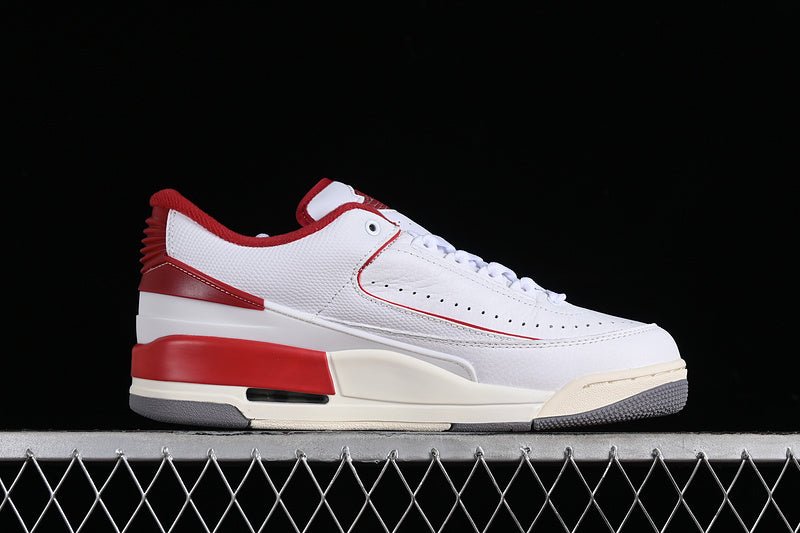 AIR Jordan 2 - 3 Retro - Varsity Red - Sail - Cement Grey - White Unisex Streetwear Limited Edition - **Air Jordan 2/3 Retro White/Varsity Red/Sail/Cement Grey** Experience the best of both worlds wit