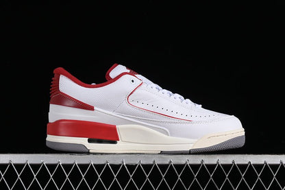 AIR Jordan 2 - 3 Retro - Varsity Red - Sail - Cement Grey - White Unisex Streetwear Limited Edition - **Air Jordan 2/3 Retro White/Varsity Red/Sail/Cement Grey** Experience the best of both worlds wit