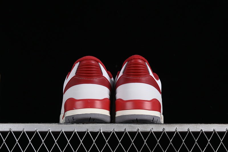 AIR Jordan 2 - 3 Retro - Varsity Red - Sail - Cement Grey - White Unisex Streetwear Limited Edition - **Air Jordan 2/3 Retro White/Varsity Red/Sail/Cement Grey** Experience the best of both worlds wit