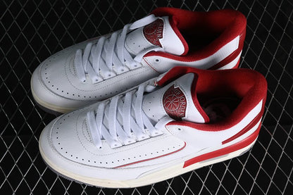 AIR Jordan 2 - 3 Retro - Varsity Red - Sail - Cement Grey - White Unisex Streetwear Limited Edition - **Air Jordan 2/3 Retro White/Varsity Red/Sail/Cement Grey** Experience the best of both worlds wit