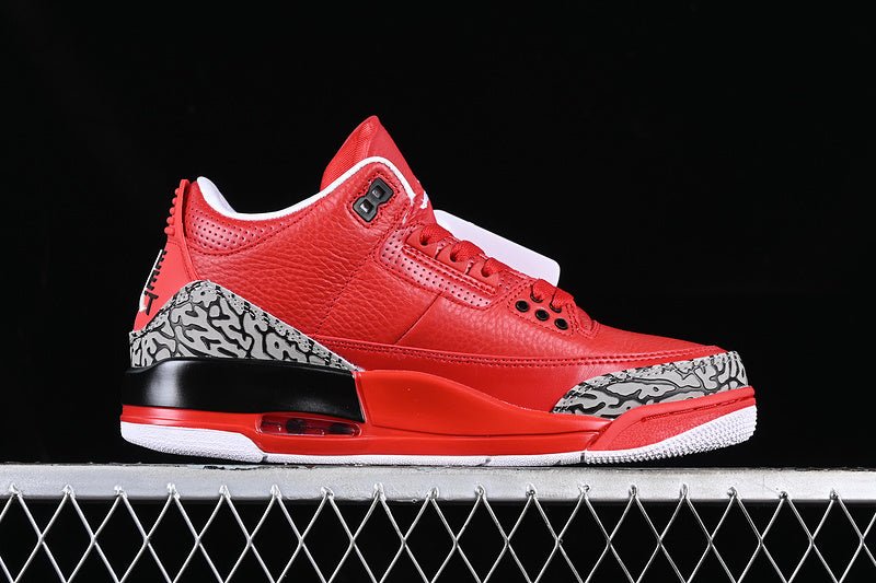 AIR Jordan 3 - Red - Grey Sneakers - Black Unisex Streetwear Limited Edition - **Air Jordan 3 Black/Red/Grey** Step into iconic style and unmatched performance with the Air Jordan