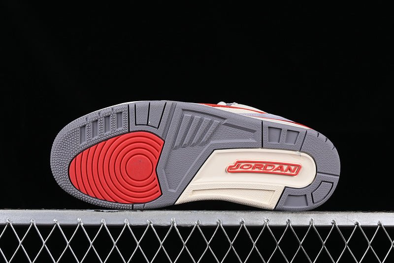 AIR Jordan 3 Co-branding Grey - Orange - Sneakers - Yellow Unisex Streetwear Limited Edition - **Air Jordan 3 Co-Branding Grey/Orange/Yellow** Elevate your sneaker collection with the Air Jordan 3 Co-