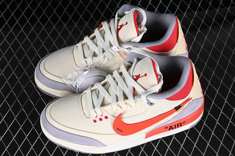 AIR Jordan 3 Co-branding Grey - Orange - Sneakers - Yellow Unisex Streetwear Limited Edition - **Air Jordan 3 Co-Branding Grey/Orange/Yellow** Elevate your sneaker collection with the Air Jordan 3 Co-