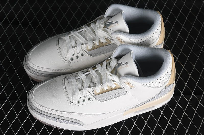 AIR Jordan 3 Craft Ivory Ivory - Mist - Cream - Grey Unisex Streetwear Limited Edition - **Air Jordan 3 Craft Ivory Ivory/Grey Mist/Cream** Experience refined elegance with the Air Jordan 3