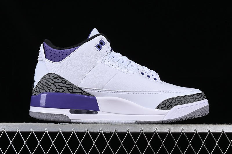 AIR Jordan 3 Pine Green White - - Grey - Purple Sneakers - Black Unisex Streetwear Limited Edition - **Air Jordan 3 Pine Green White/Black/Grey/Purple** Step into a fresh blend of classic design and