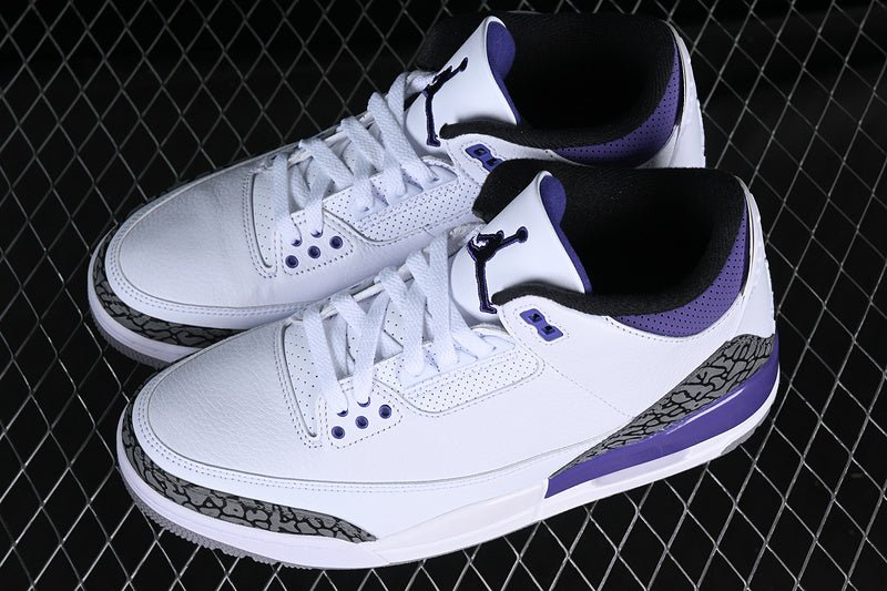AIR Jordan 3 Pine Green White - - Grey - Purple Sneakers - Black Unisex Streetwear Limited Edition - **Air Jordan 3 Pine Green White/Black/Grey/Purple** Step into a fresh blend of classic design and
