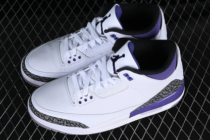 AIR Jordan 3 Pine Green White - - Grey - Purple Sneakers - Black Unisex Streetwear Limited Edition - **Air Jordan 3 Pine Green White/Black/Grey/Purple** Step into a fresh blend of classic design and