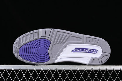 AIR Jordan 3 Pine Green White - - Grey - Purple Sneakers - Black Unisex Streetwear Limited Edition - **Air Jordan 3 Pine Green White/Black/Grey/Purple** Step into a fresh blend of classic design and